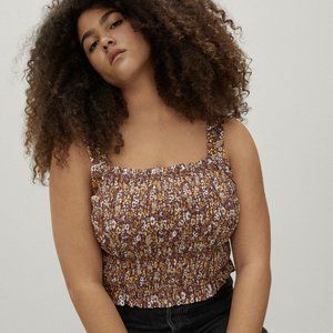 Everlane Smock Cami - Brown Floral